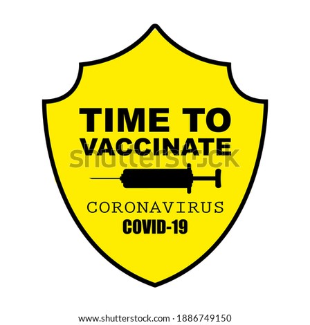 time to vaccinate text on white background