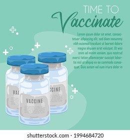 Time to Vaccinate Vector Illustration. Vaccine Landing Page Concept