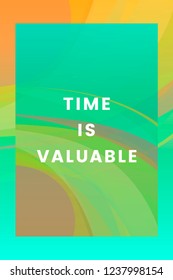 El tiempo es un valioso diseño gráfico colorido