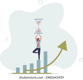 Time value of money, long term investment, business growth or success growing business, make profit or investment gain concept.flat design.illustration with people.