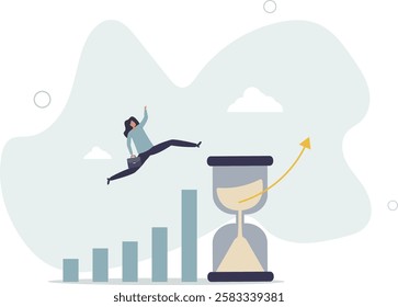 Time value of money, long term investment, business growth or success growing business, make profit or investment gain concept.flat character life .