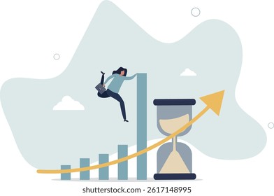 Time value of money, long term investment, business growth or success growing business, make profit or investment gain concept. character life .