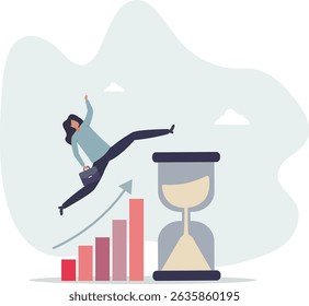 Valor temporal do dinheiro, investimento a longo prazo, crescimento da empresa ou crescimento de sucesso da empresa, conceito de ganho de lucro ou de investimento.