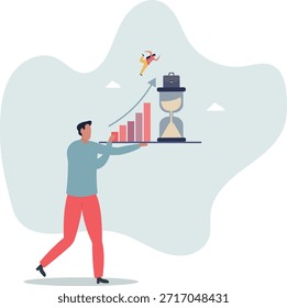 Time value of money, long term investment, business growth or success growing business, make profit or investment gain concept.Life and employment of people.