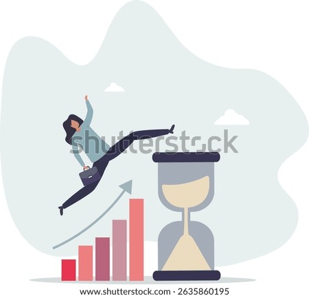 Time value of money, long term investment, business growth or success growing business, make profit or investment gain concept. character life .