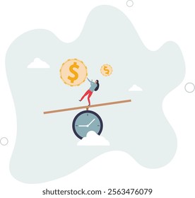 Time value of money, sum of money worth more now at present time than future, inflation or earning cost, value depend on time.flat characters.