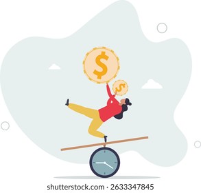 Time value of money, sum of money worth more now at present time than future, inflation or earning cost, value depend on time. character life .