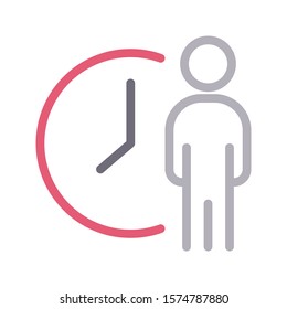 time vector color line icon 