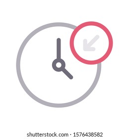 time vector color line icon 