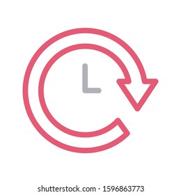 time vector color line icon 