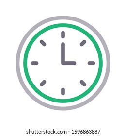 time vector color line icon 