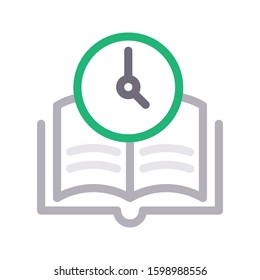 time vector color line icon 