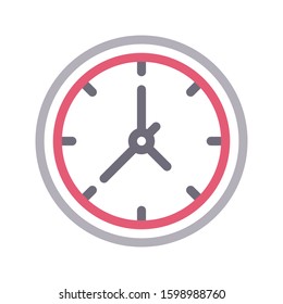 time vector color line icon 