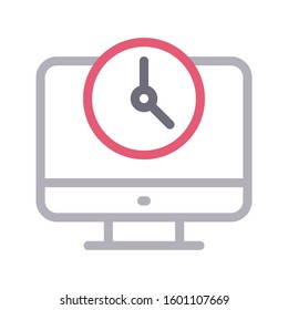 time vector color line icon 