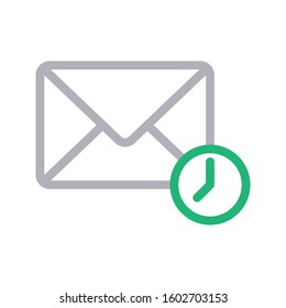 time vector color line icon 