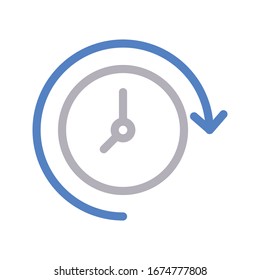 icono de línea de color de vector de tiempo 