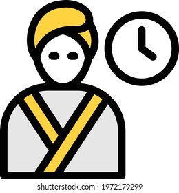 time vector color line icon