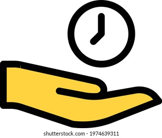 time vector color line icon