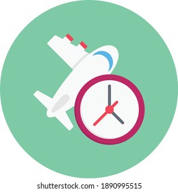 time vector colour flat icon