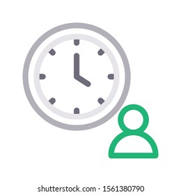 time vector colour line icon 