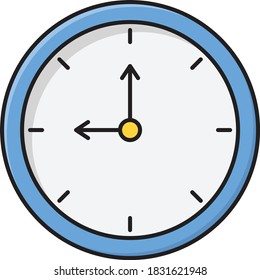 time vector colour line icon 