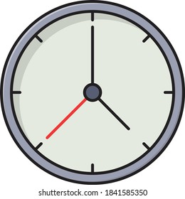 time vector colour line icon 