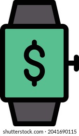 time vector colour line icon