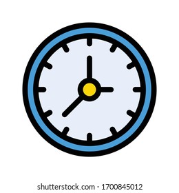 time vector flat color icon 