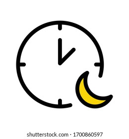 time vector flat color icon 