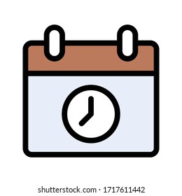 time vector flat color icon 