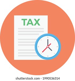 time vector flat colour icon