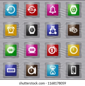 Time vector glass icons for user interface design