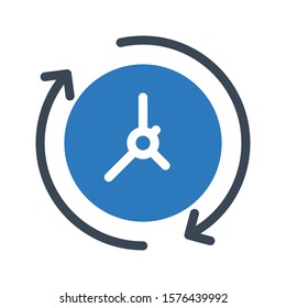time vector glyph color icon 
