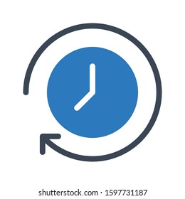 time vector glyph color icon 