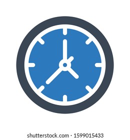 time vector glyph color icon 