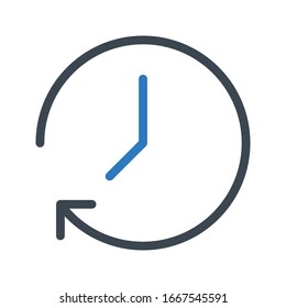 time vector glyph color icon 