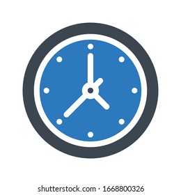 time vector glyph color icon 