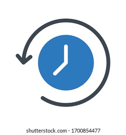 time vector glyph color icon 