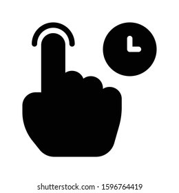time vector glyph flat icon 