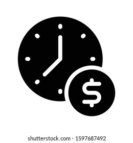 time vector glyph flat icon 