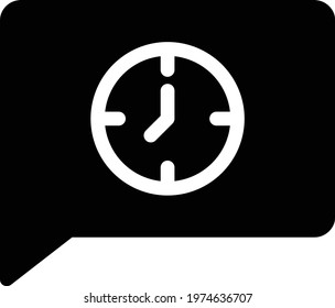 time vector glyph flat icon