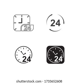 Time vector icon , 24 Hour icon vector illustration design template