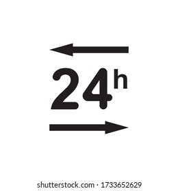 Icono de vector de tiempo , plantilla de diseño de ilustración de vectores de iconos de 24 horas