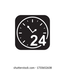 Time vector icon , 24 Hour icon vector illustration design template