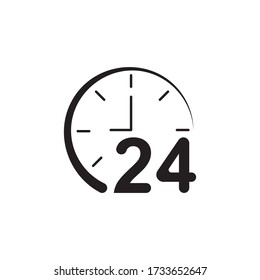 Time vector icon , 24 Hour icon vector illustration design template