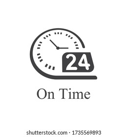 Time vector icon , 24 Hour icon vector illustration design template