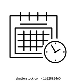 Time vector icon. Clock illustration symbol. calendar sign.