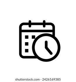 Time vector icon. Clock illustration symbol. calendar sign.