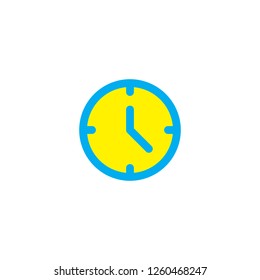 Time vector icon, Clock sign. Trendy Flat style for graphic design, Web site, UI. EPS10. - Vector illustration