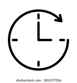Time vector icon. Clock thin line isolated icons. Watch black symbol white background. Work hours concept. time management logo stock illustration